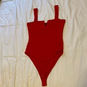 Bershka red body suit